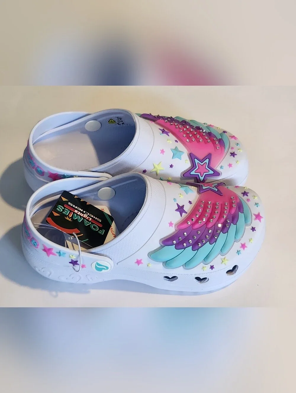 Skechers Foamies Wing Star Light Up Shoes NWT